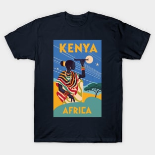 A Vintage Travel Art of Kenya - Africa T-Shirt